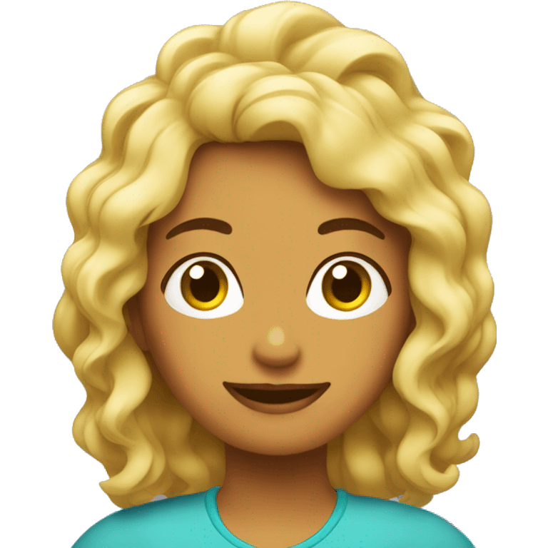 chica pelo ondulado color frambuesa emoji