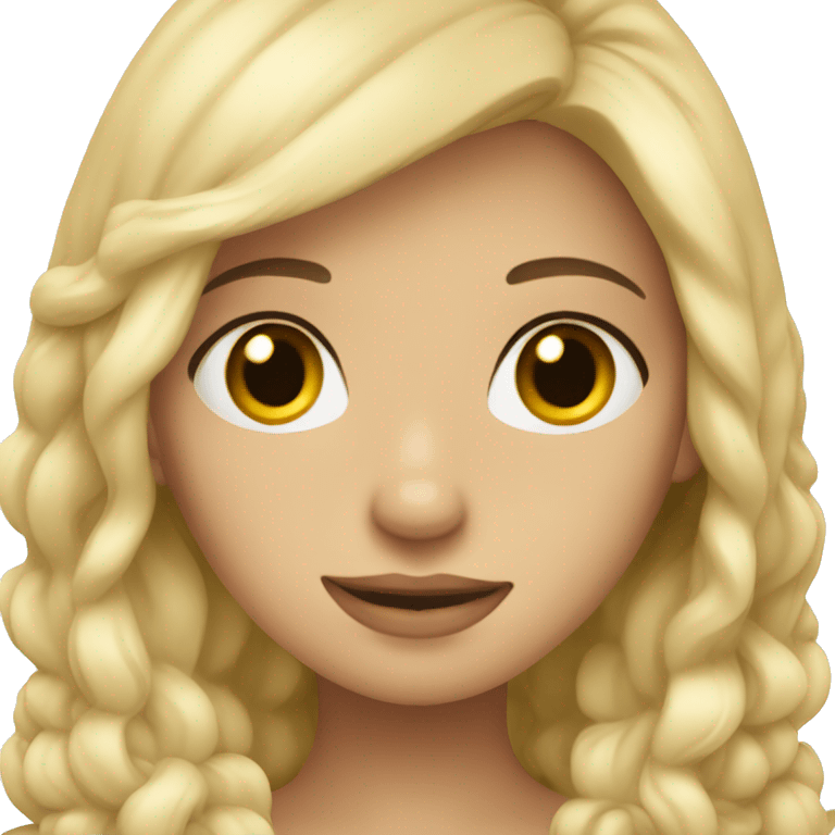 Cozy blond girl with dark eyes emoji