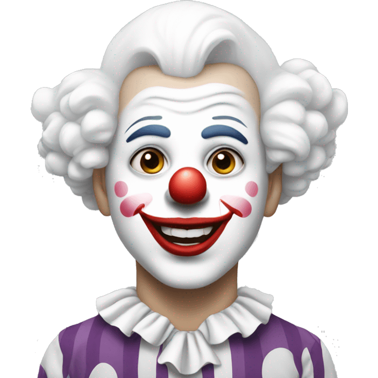 a  white clown with white make up emoji