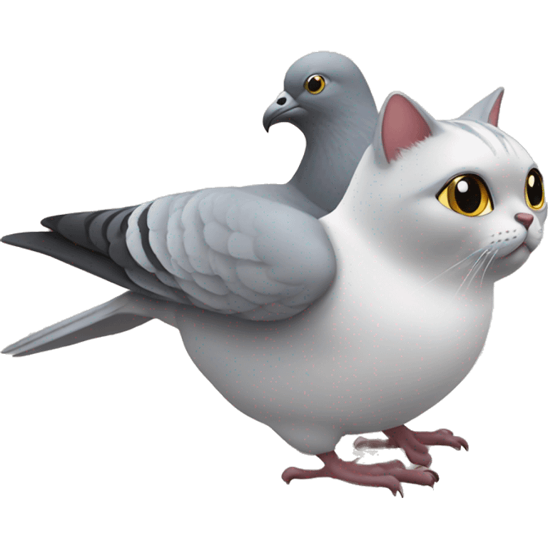 make a meow cat ride a pigeon emoji