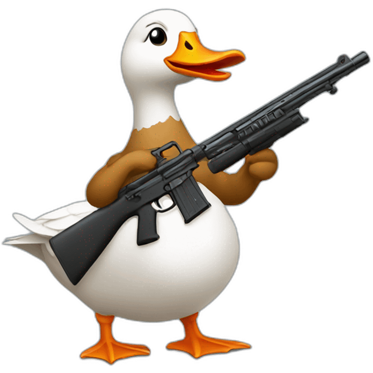 goose holding a gun emoji