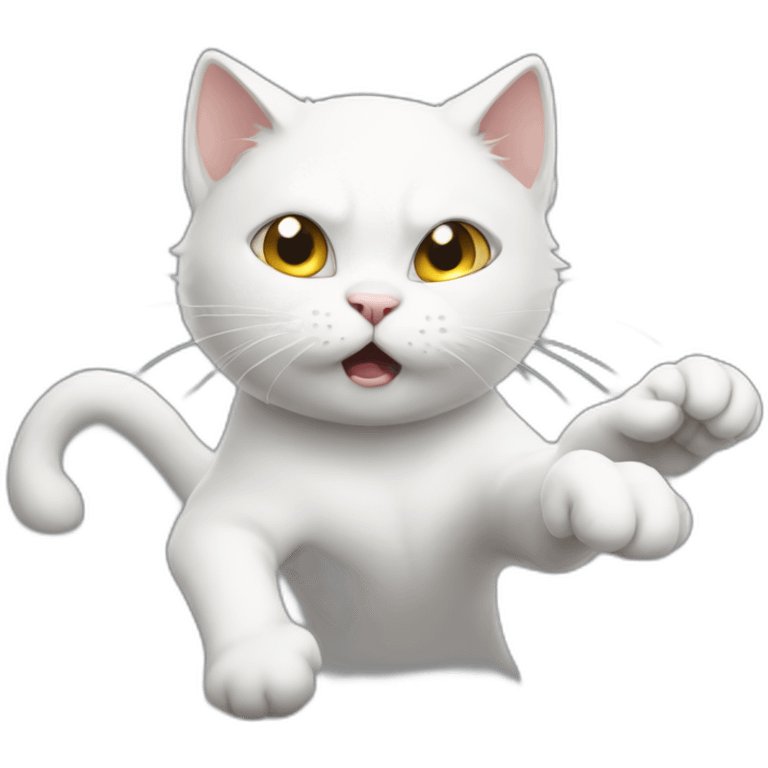 white cat fight little grey cat emoji