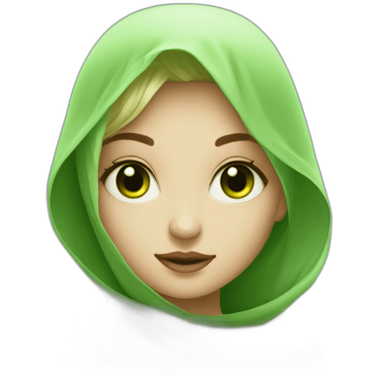 A beautiful imaginary veiled girl with a picture that delights the viewer, her eyes are beautiful green. emoji