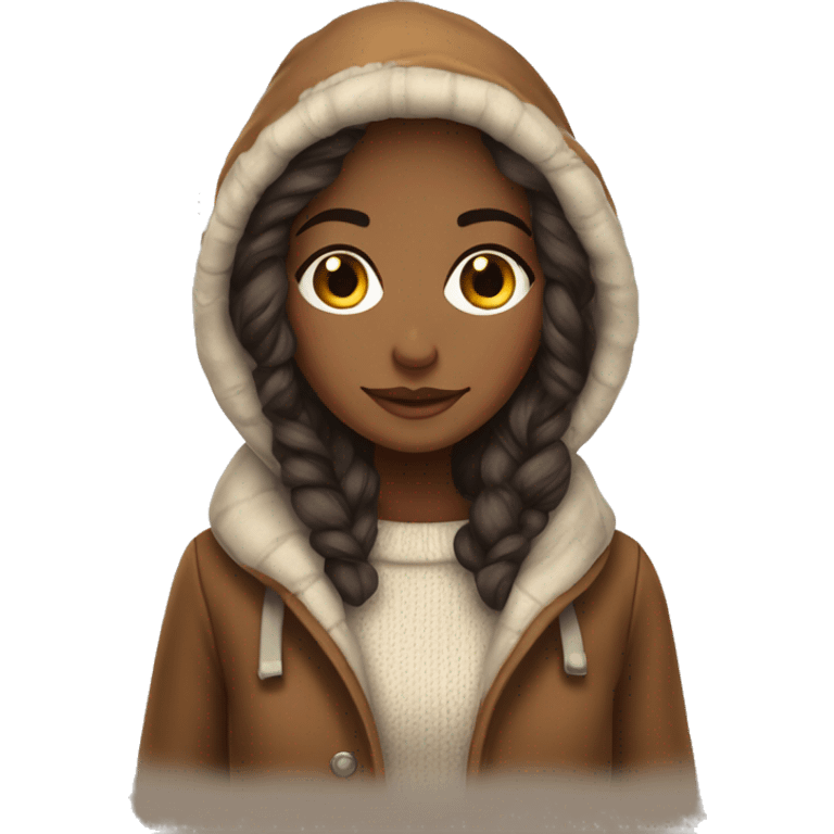 cosy fall girl brunete emoji