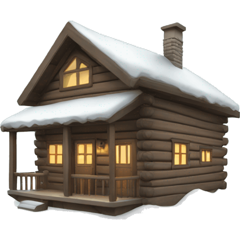 Cabin with snow emoji