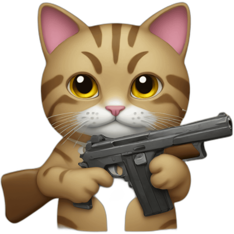 CAT with a gun emoji emoji