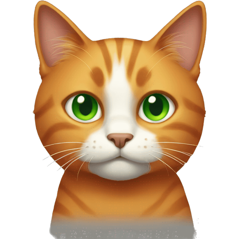 Darker Orange cat with green eyes. He has smug face emoji