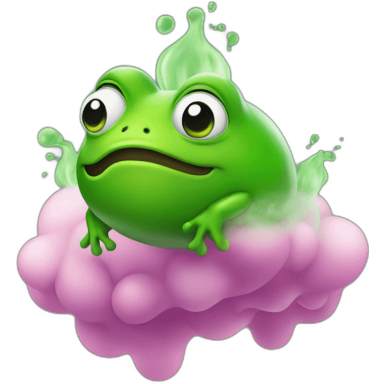 farting frog with green gases floating behind emoji