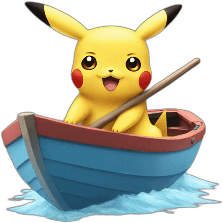 pikachu in a boat emoji