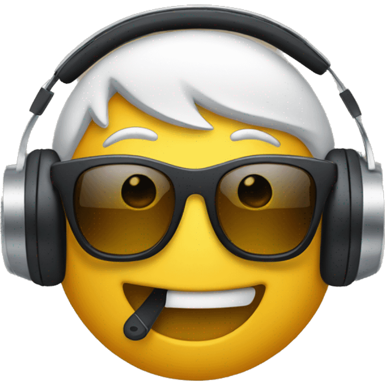 sunglasses smiley wearing headphones emoji