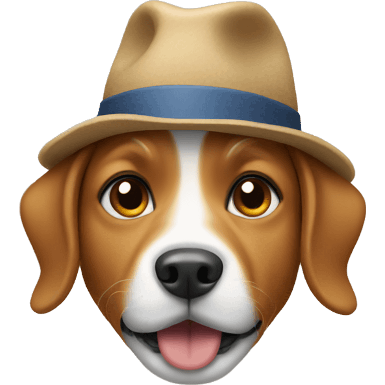 Dog wearing a hat emoji