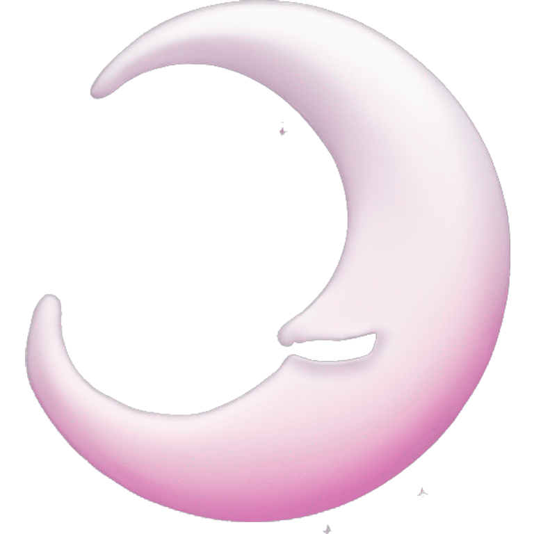 White crescent moon with sparkly pink clouds emoji