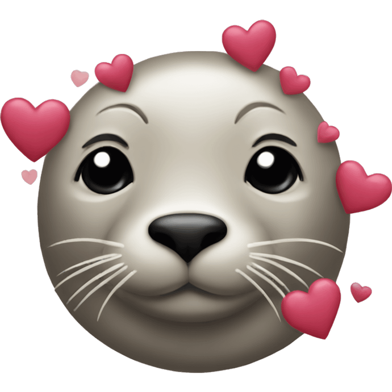 Seal with hearts emoji