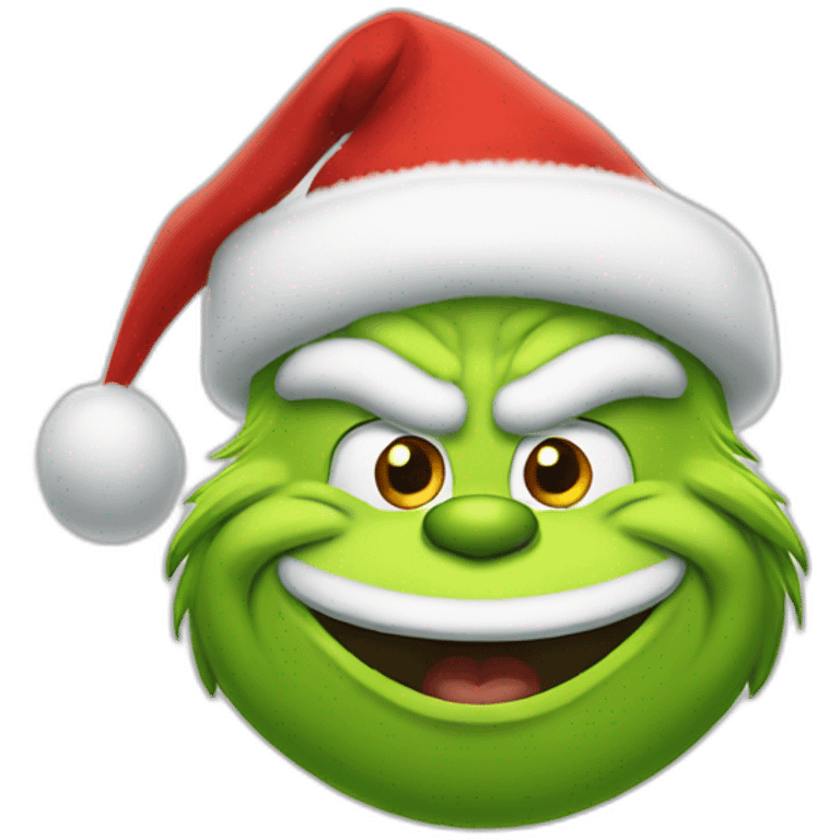 Grinch santa Claus laughing  emoji