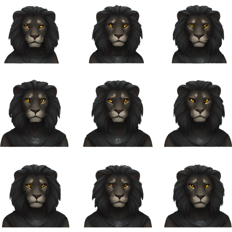 Black lion as a Sith lord emoji