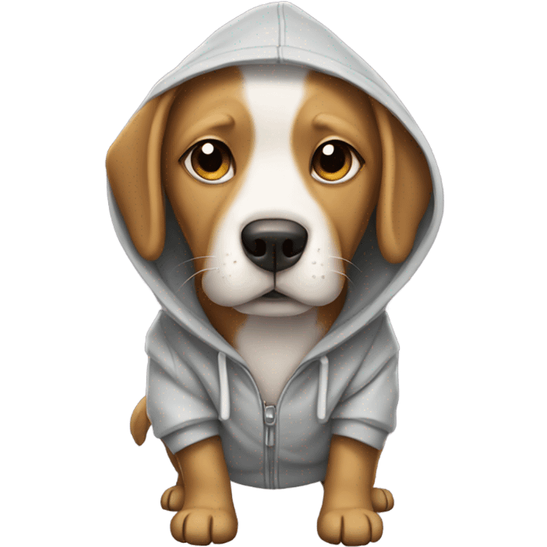 Dog wearing a hoodie emoji