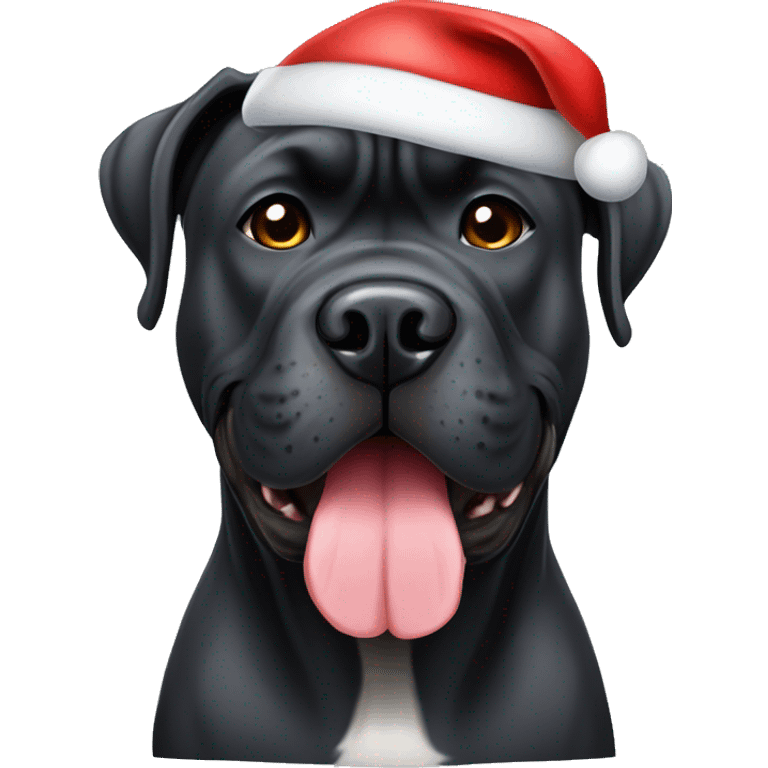 Cane corso with santa hat emoji