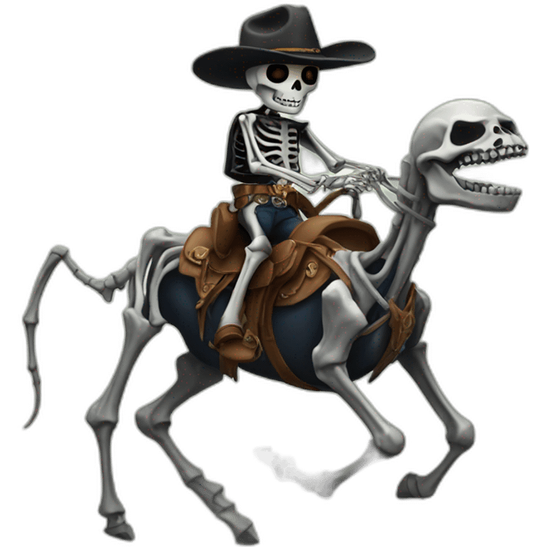 a skeleton cowboy riding a spider emoji