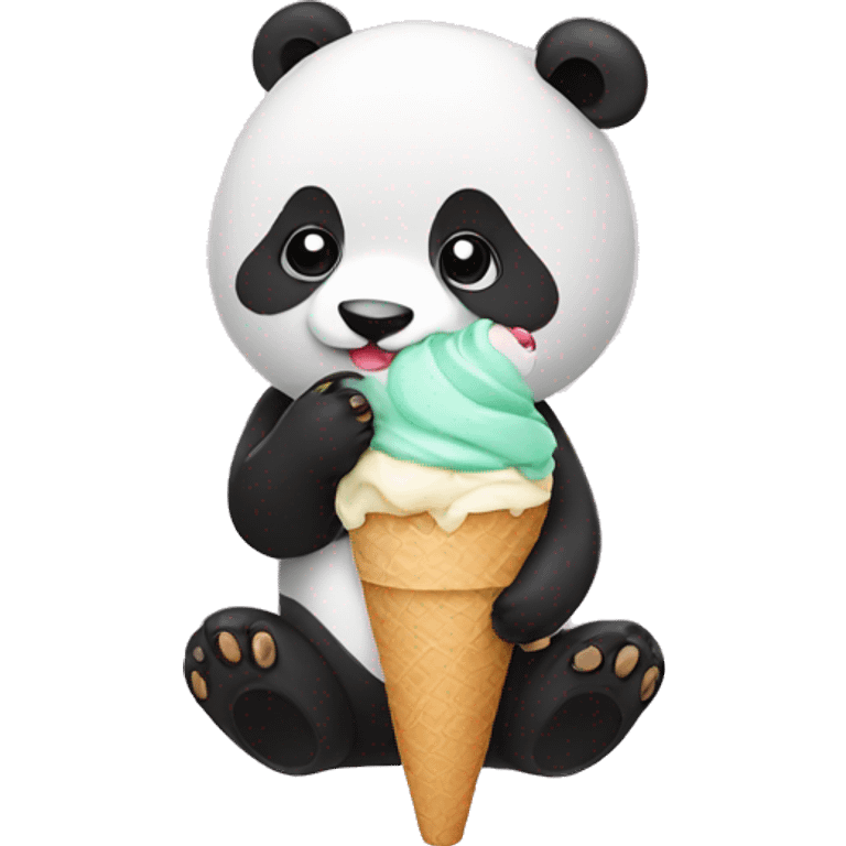 Panda eating ice cream emoji