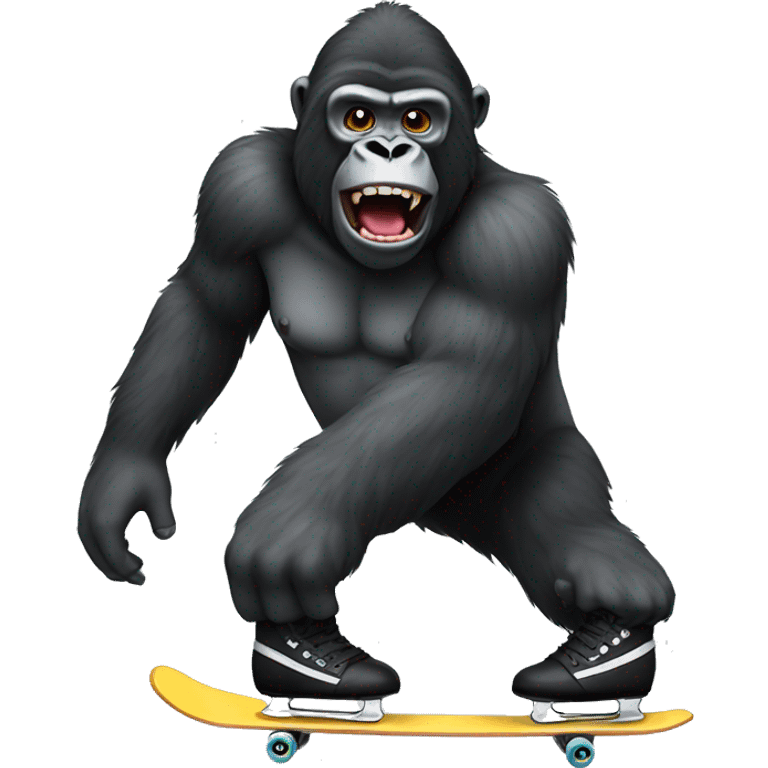 skating-gorilla emoji