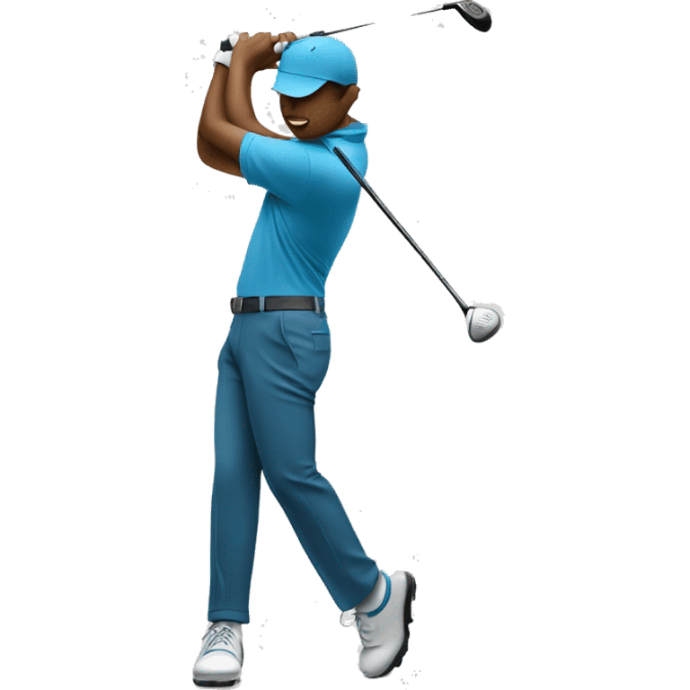 Golfer hitting a golf ball emoji