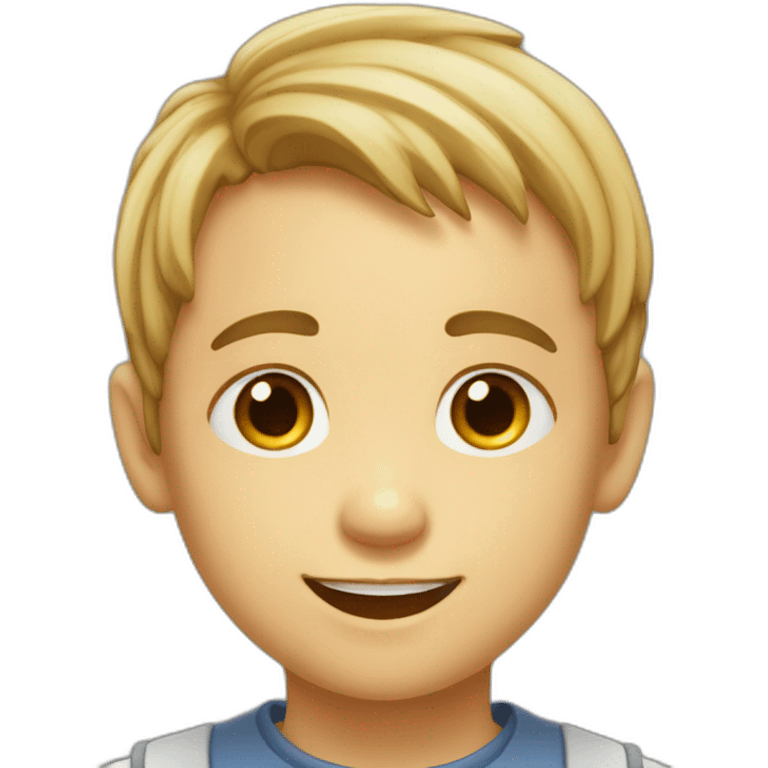 enfant garçon avec un grand sourire innocent emoji