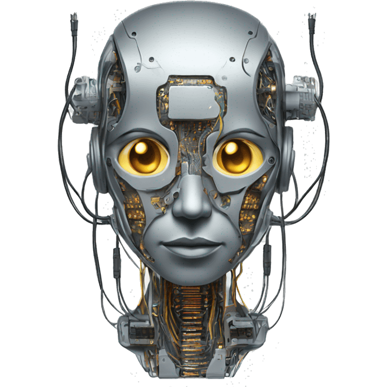 errored cyborg with wires and circuits  emoji