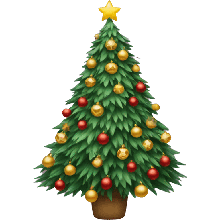 Christmas tree with santa haat emoji