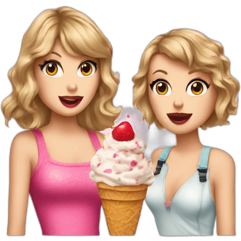 Taylor swift and cat with ice cream emoji