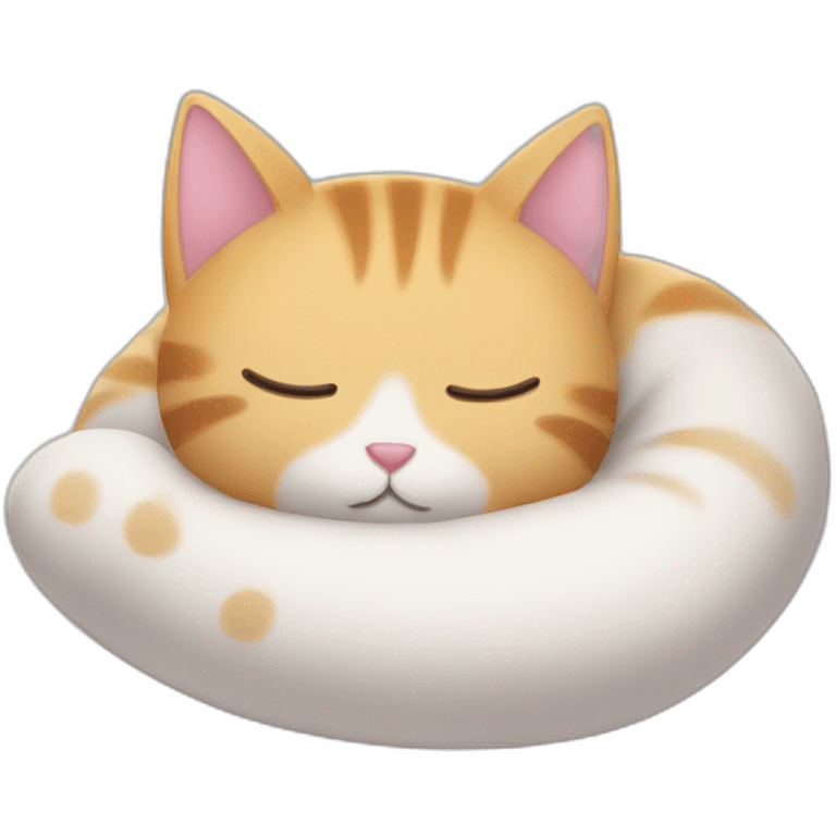 cute kawaii cat sleeping on a pillow emoji