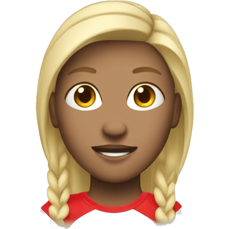 Blonde soccer player red jersey emoji