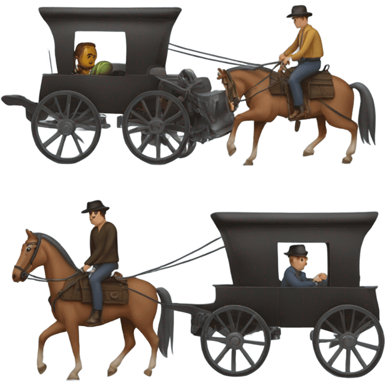 2  men stole a big iron with a horsecar emoji