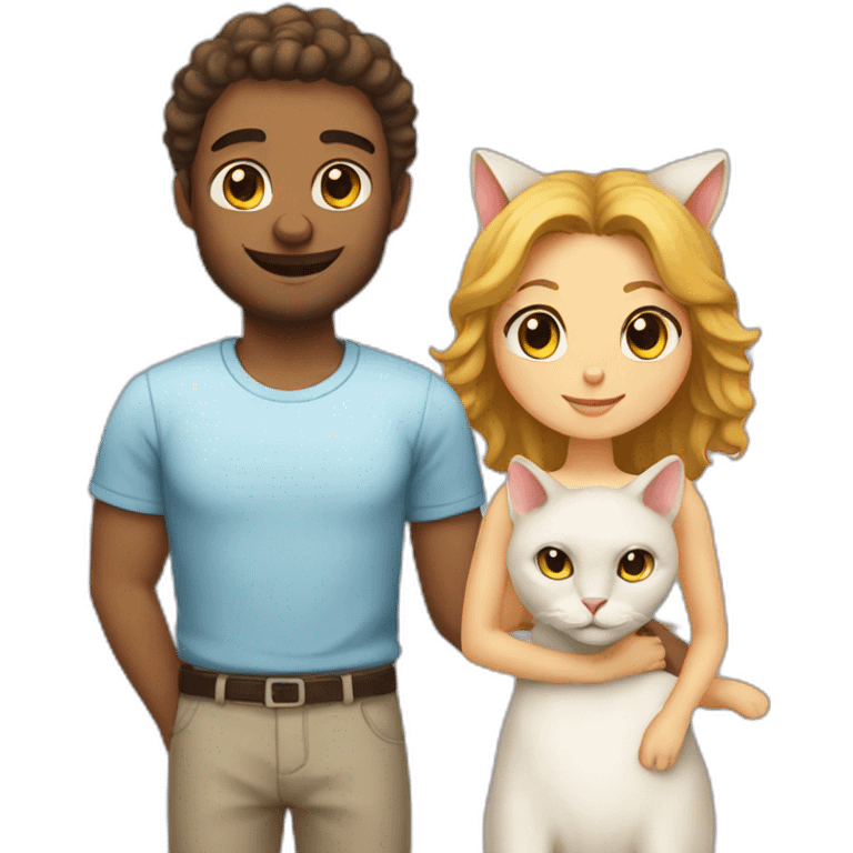 a lamb husband and a cat wife emoji