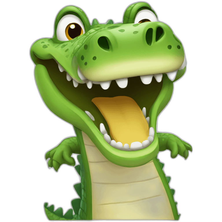 Big smiling crocodile emoji