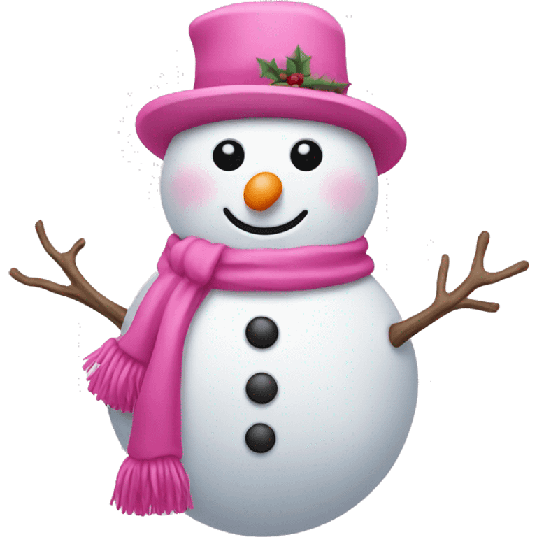 Pink snowman emoji