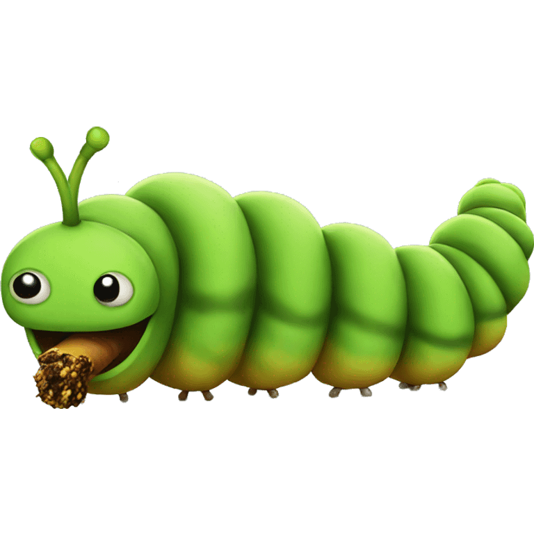 Caterpillar smoking emoji