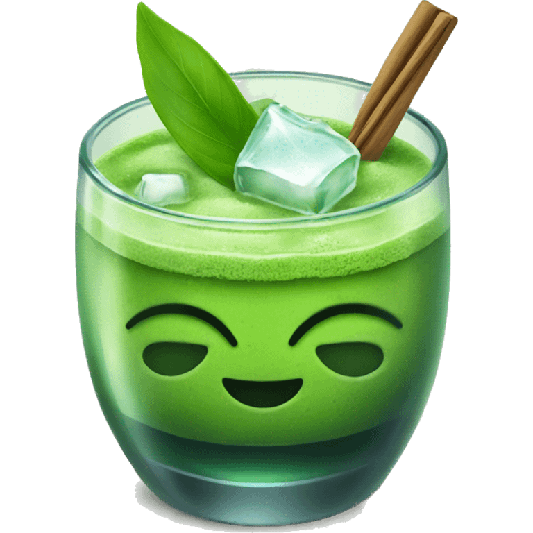 matcha with ice in glass emoji