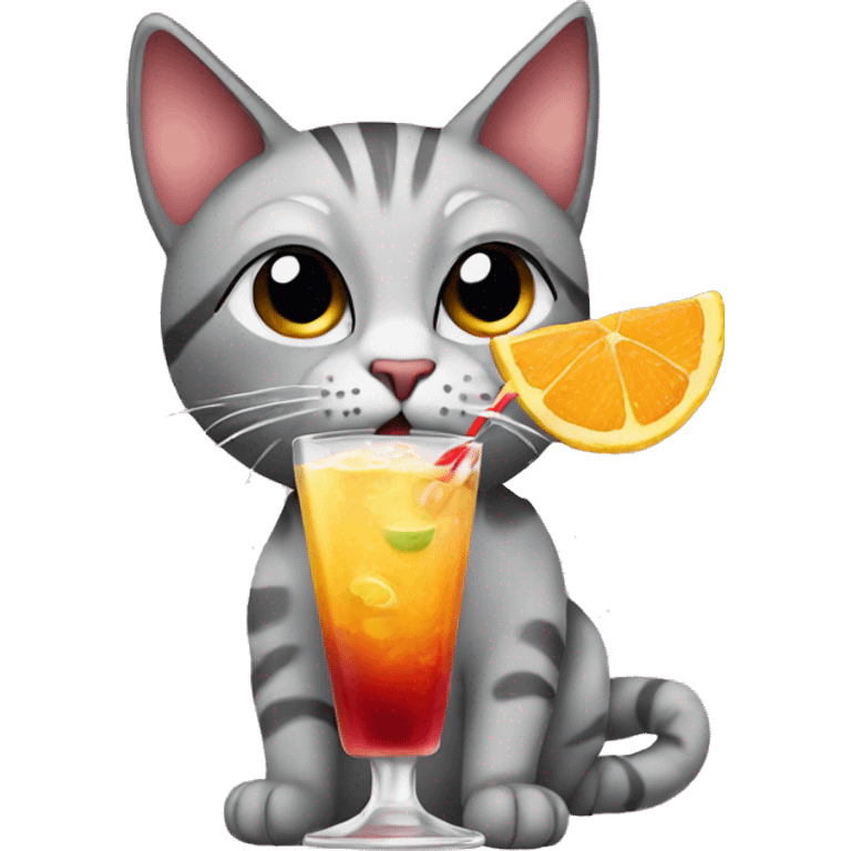 Cat with Cocktail emoji