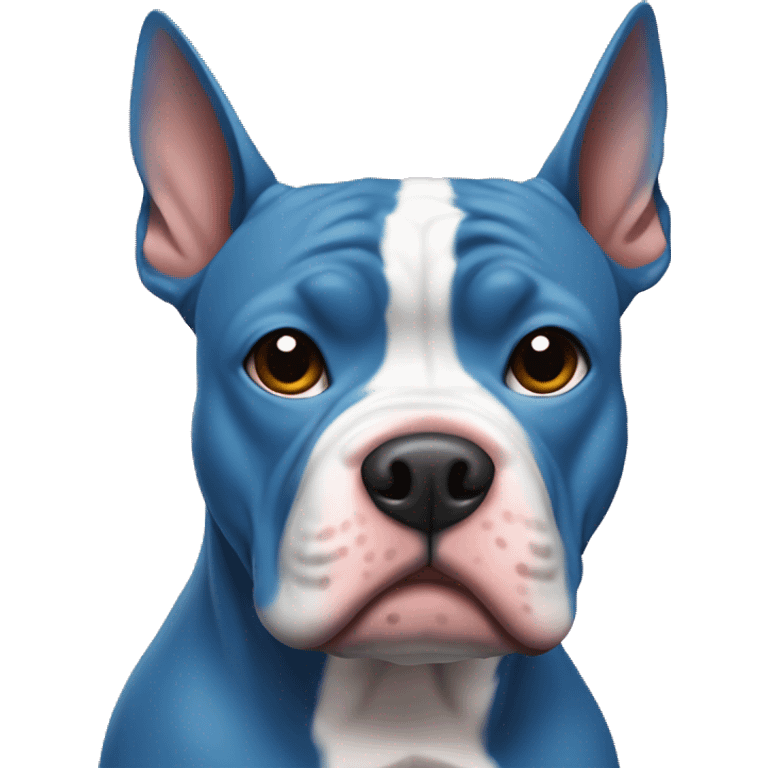 a Blue pitbully in randomized accessories on a solid color background emoji