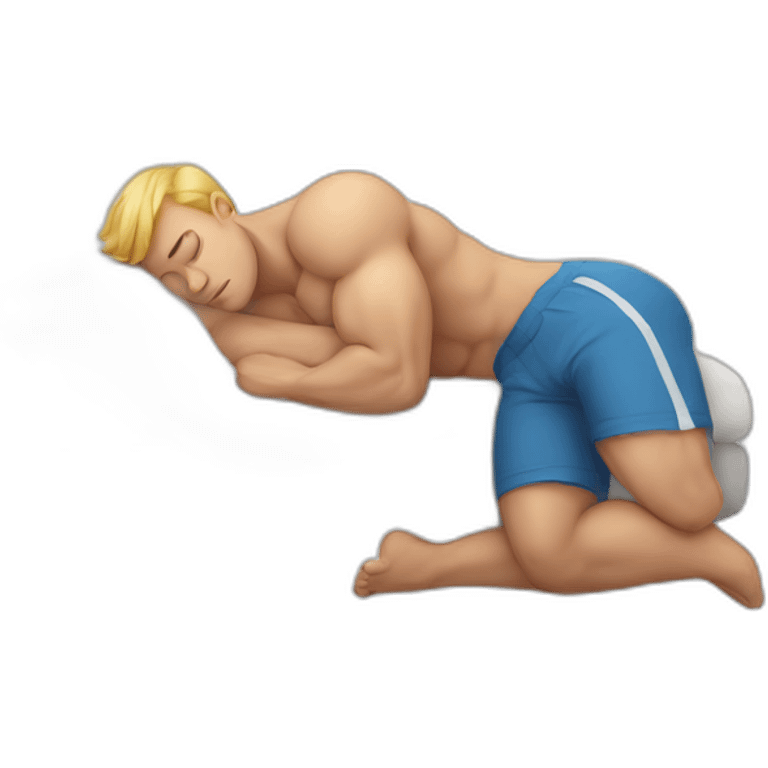 muscular white man sleeping zzz emoji