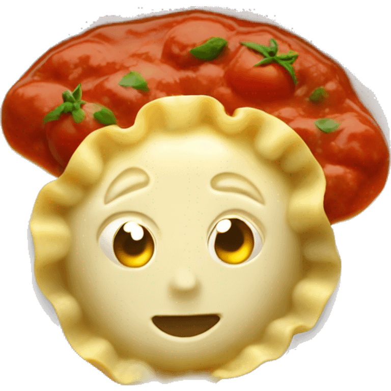 Ravioli served in tomato sauce  emoji