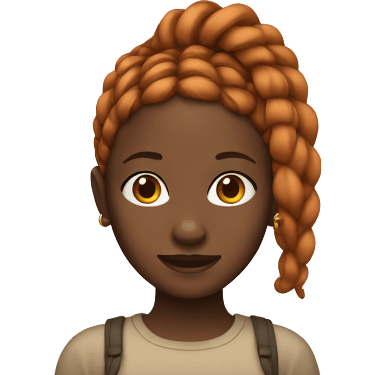 black girl with ginger braids emoji