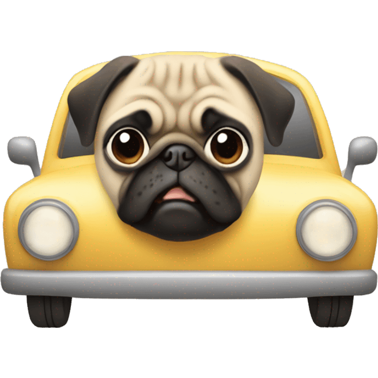 Pug in a car emoji