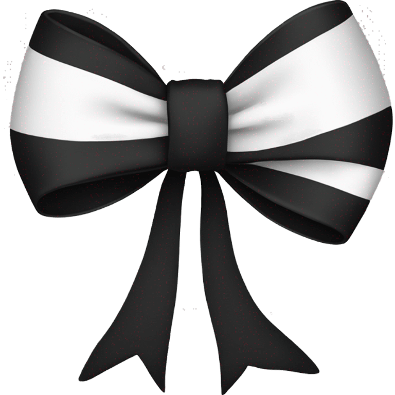 Monochrome black bow with white background  emoji