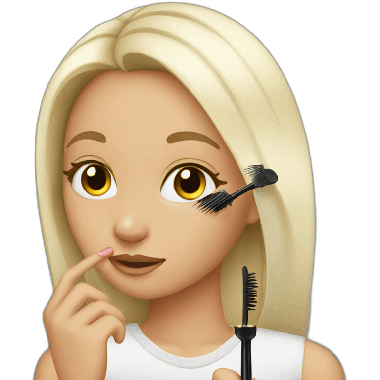 Girl applying mascara emoji