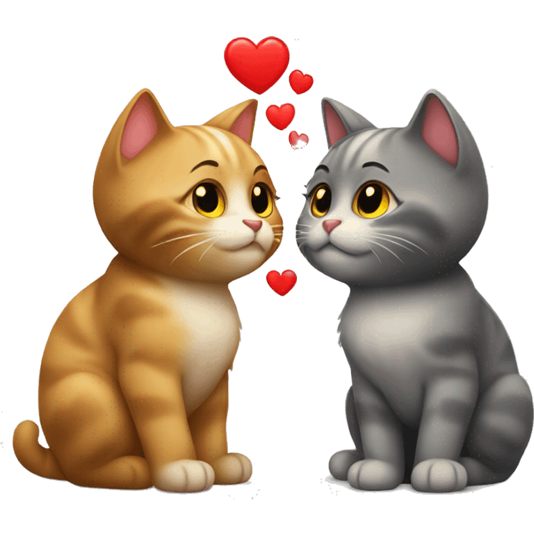 Cats in love emoji