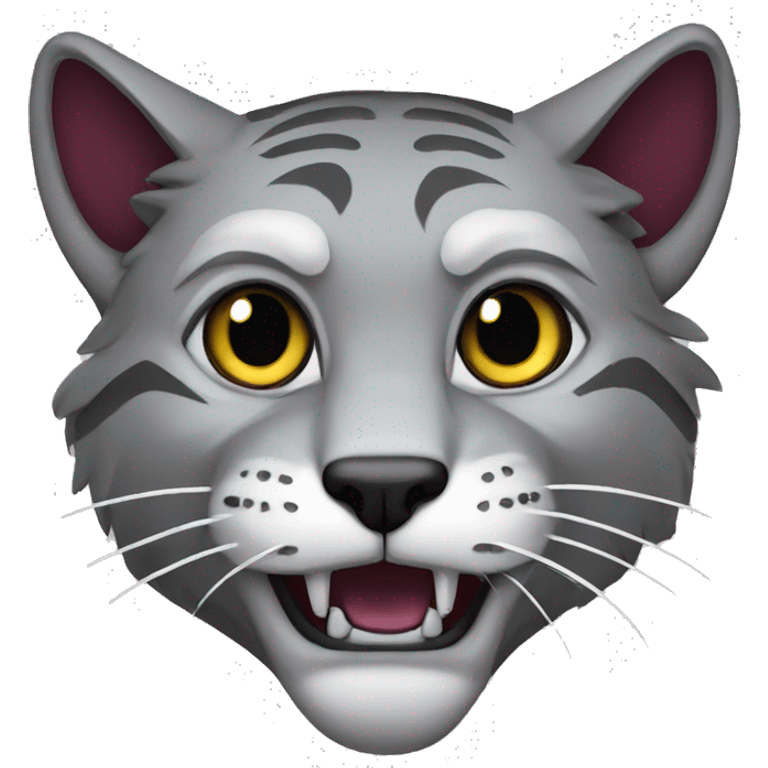 Garnet and grey wildcat school mascot emoji