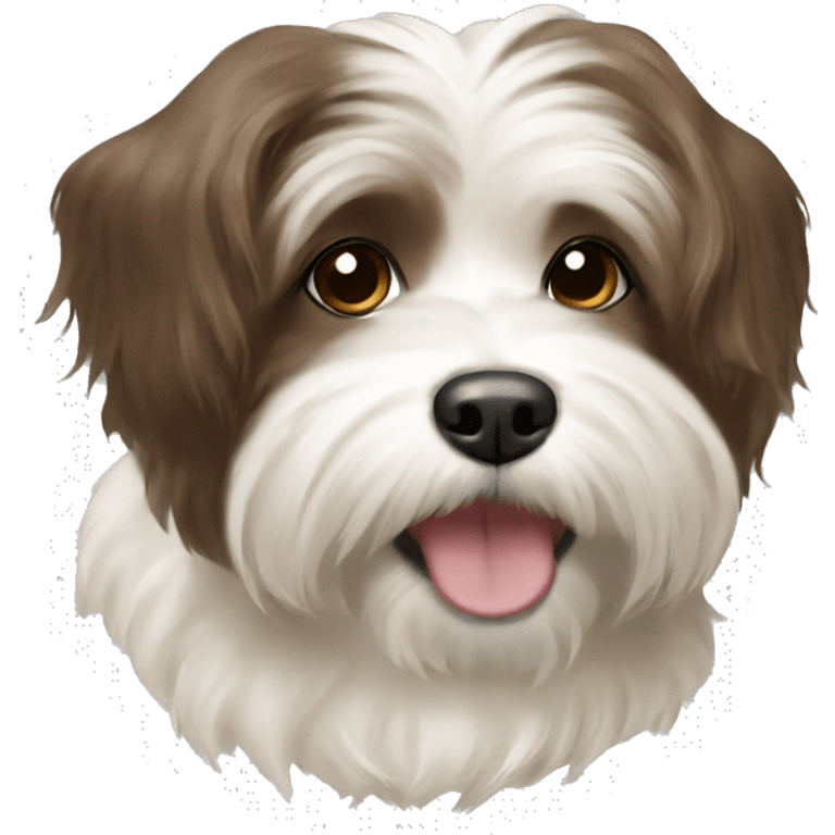 Brown and white havanese dog emoji