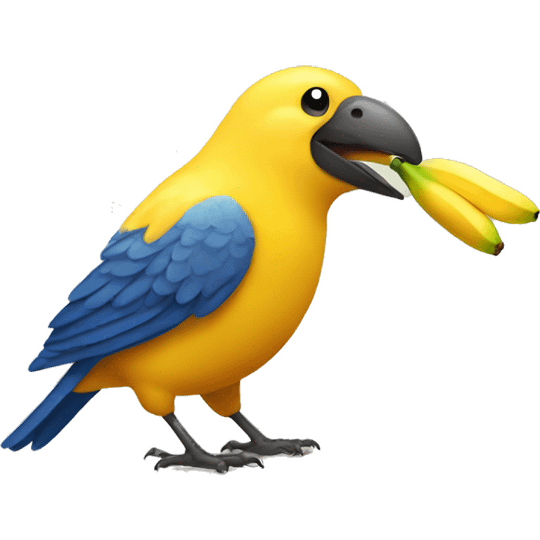 Bird eating a banana  emoji