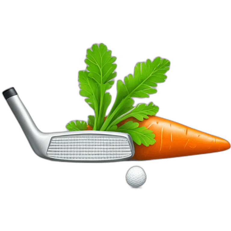 golf putter and a carrot emoji